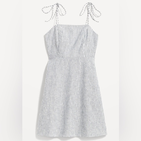 NWT - Old Navy Women’s Linen Blended Flared Tie Strap Mini Dress - Size XL - Picture 1 of 8